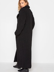 Long Tall Sally Black Maxi Teddy Coat - Image 3 of 5