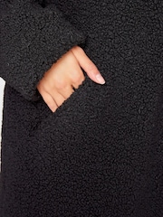 Long Tall Sally Black Maxi Teddy Coat - Image 5 of 5