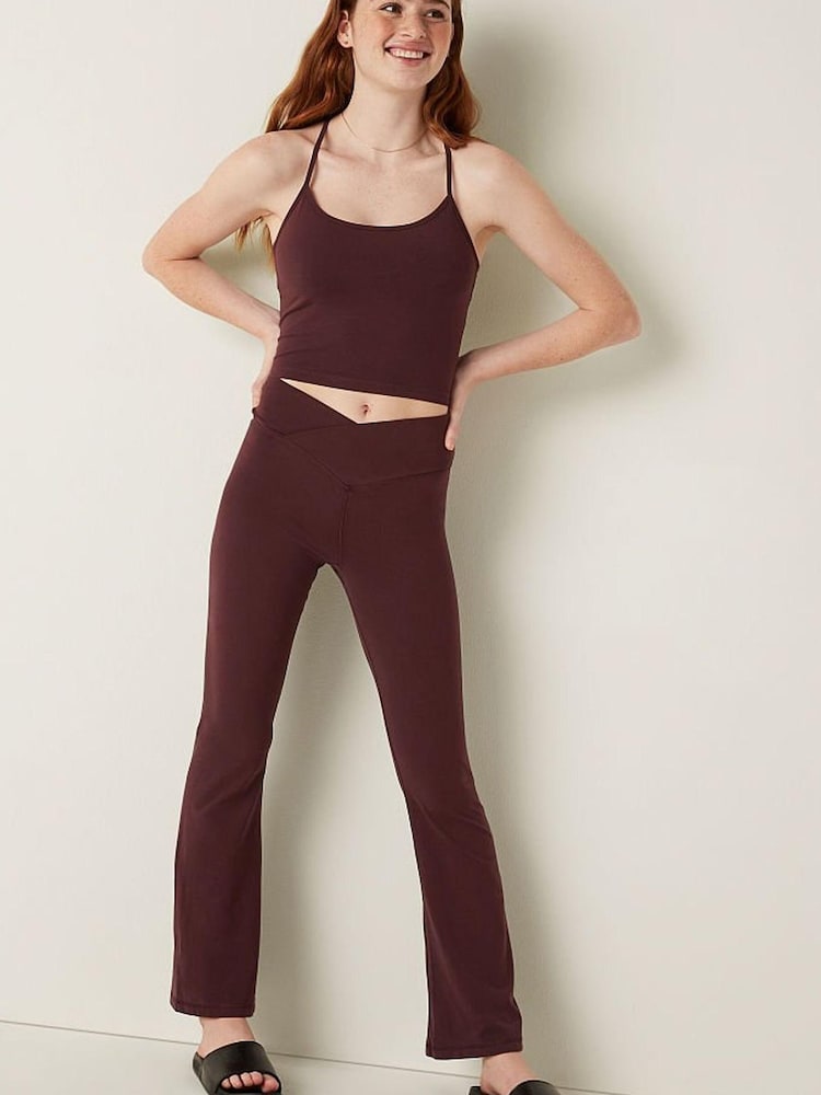 Victoria's Secret PINK Cotton High Waist Ankle V Crossover Flare - Image 1 of 4