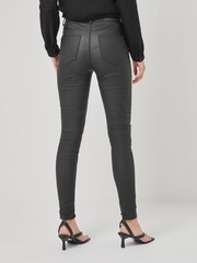 Noisy May Black Coated Callie High Waist Coated Skinny Jeans - Image 2 of 5