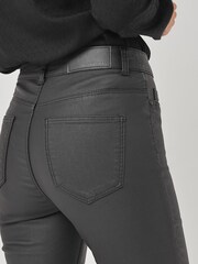 Noisy May Black Coated Callie High Waist Coated Skinny Jeans - Image 4 of 5
