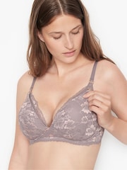 Victoria's Secret Pebble Violet Purple Lace Lightly Lined Non Wired Nursing Bra - Image 3 of 4