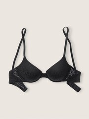 Victoria's Secret PINK Pure Black Lace Push Up T-Shirt Bra - Image 1 of 2