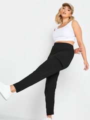 Yours Curve Black Tailored Scuba Pocket Trouser - Image 2 of 5