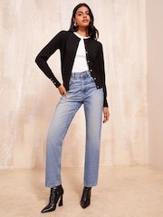 Friends Like These Black Crew Neck Cardigan - Image 3 of 4