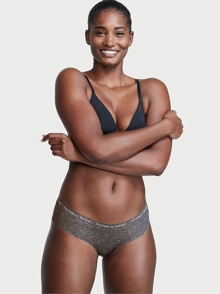 Victoria's Secret Black Marl Hipster No-Show Knickers - Image 1 of 1