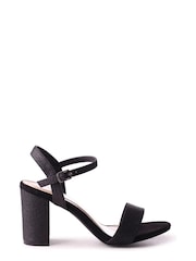 Linzi Black Skyline Glitter Open Back Barely There Block Heeled Sandal - Image 2 of 4