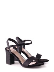Linzi Black Skyline Glitter Open Back Barely There Block Heeled Sandal - Image 3 of 4
