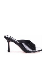 Linzi Black Jada Faux Leather High Cut Slip On Square Toe Mule - Image 3 of 5