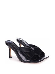 Linzi Black Jada Faux Leather High Cut Slip On Square Toe Mule - Image 4 of 5