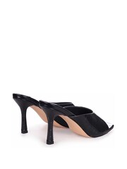 Linzi Black Jada Faux Leather High Cut Slip On Square Toe Mule - Image 5 of 5