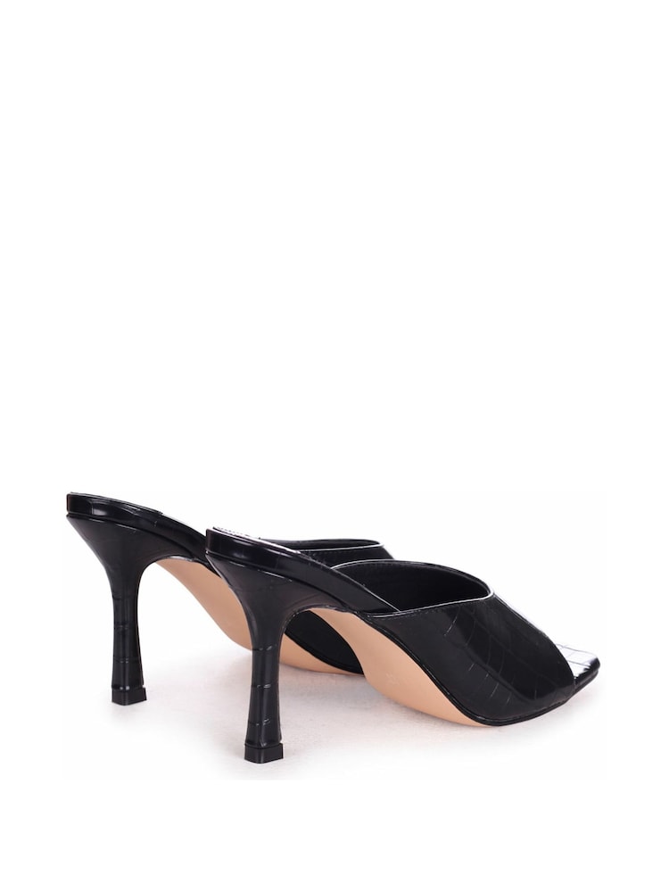 Linzi Black Jada Faux Leather High Cut Slip On Square Toe Mule - Image 5 of 5