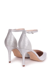 Linzi Silver Glitter Maci Stiletto Court Heel With Ankle Strap - Image 4 of 4