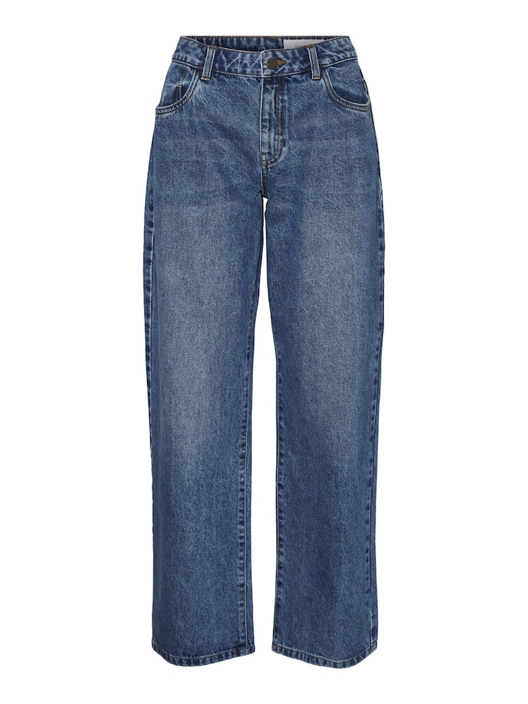 Noisy May Blue High Waisted Wide Jean Jeans - Image 1 of 5