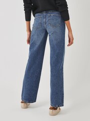 Noisy May Blue High Waisted Wide Jean Jeans - Image 3 of 5