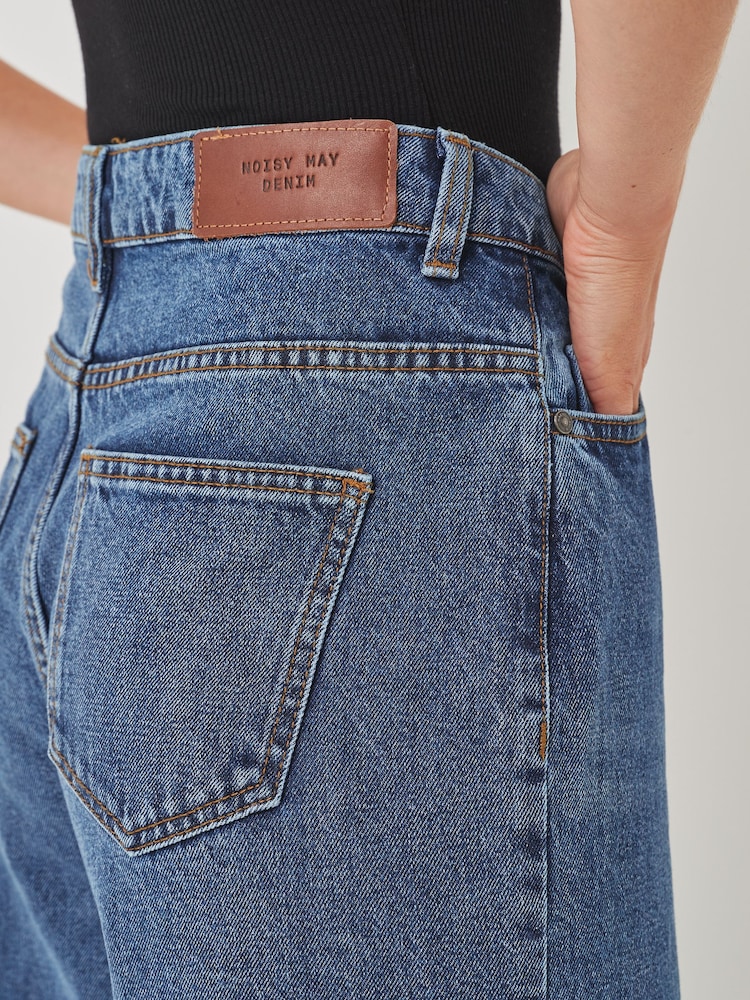 Noisy May Blue High Waisted Wide Jean Jeans - Image 5 of 5