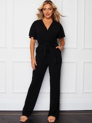 Girl In Mind Black Trixie Angel Sleeve Jumpsuit - Image 1 of 4