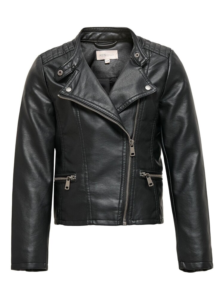 ONLY KIDS Black PU Faux Leather Biker - Image 2 of 5