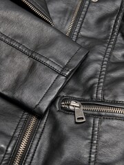 ONLY KIDS Black PU Faux Leather Biker - Image 4 of 5
