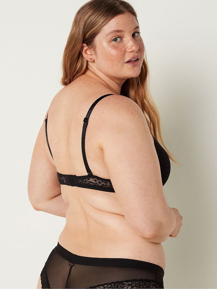 Victoria's Secret PINK Pure Black Lace Lightly Lined T-Shirt Bra - Image 2 of 3