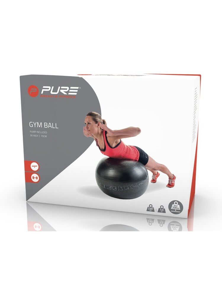 Pure 2 Improve Black Exercise Gym Ball 75cm - Image 2 of 3