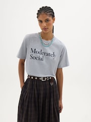 Hush Grey Moderately Social Graphic T-Shirt - Image 1 of 5