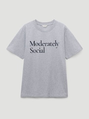 Hush Grey Moderately Social Graphic T-Shirt - Image 5 of 5