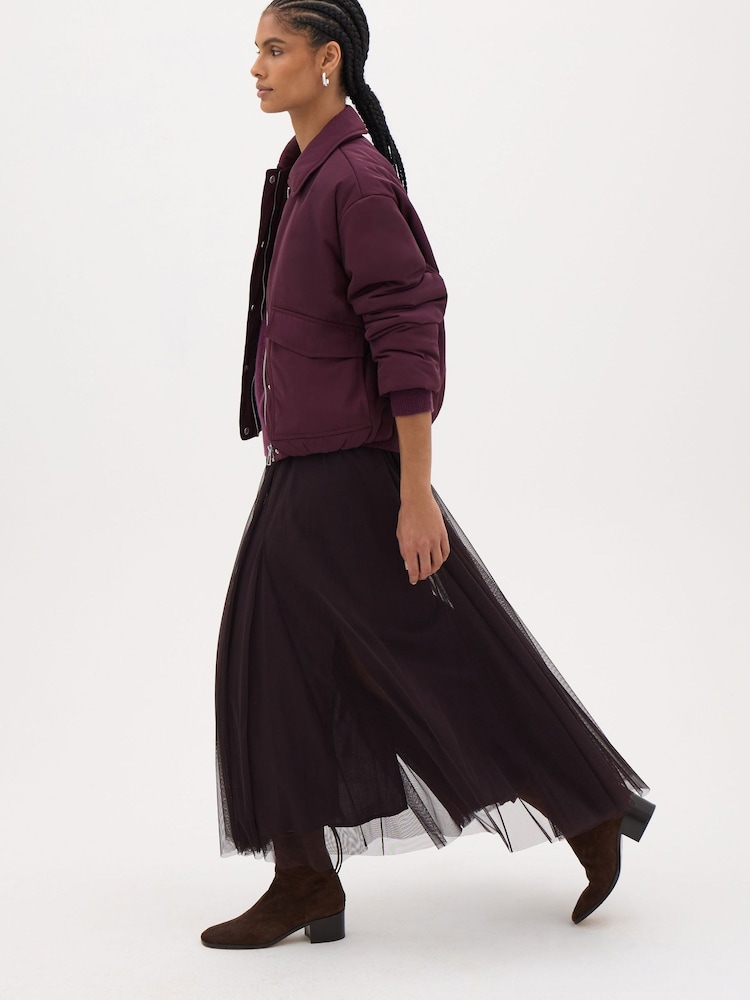 Hush Red Blythe Padded Collared Bomber Jacket - Image 2 of 5
