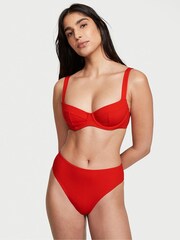 Victoria's Secret Flame Red Essential Ribbed High Rise Cheeky Swim Bottom - Image 1 of 4