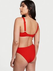 Victoria's Secret Flame Red Essential Ribbed High Rise Cheeky Swim Bottom - Image 2 of 4