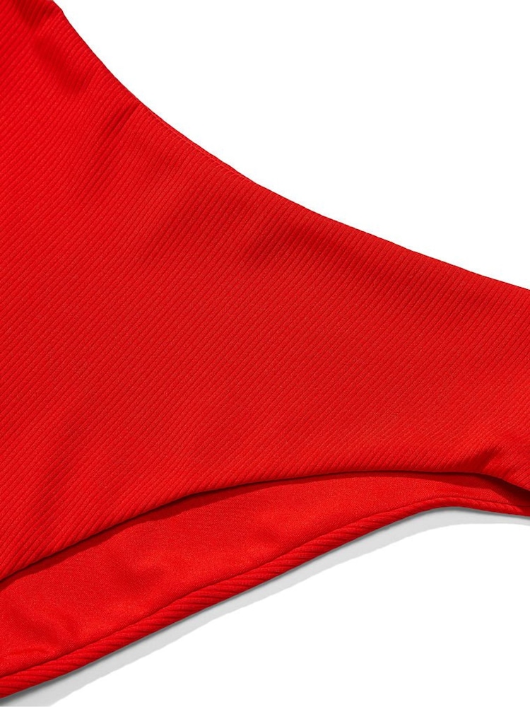 Victoria's Secret Flame Red Essential Ribbed High Rise Cheeky Swim Bottom - Image 4 of 4