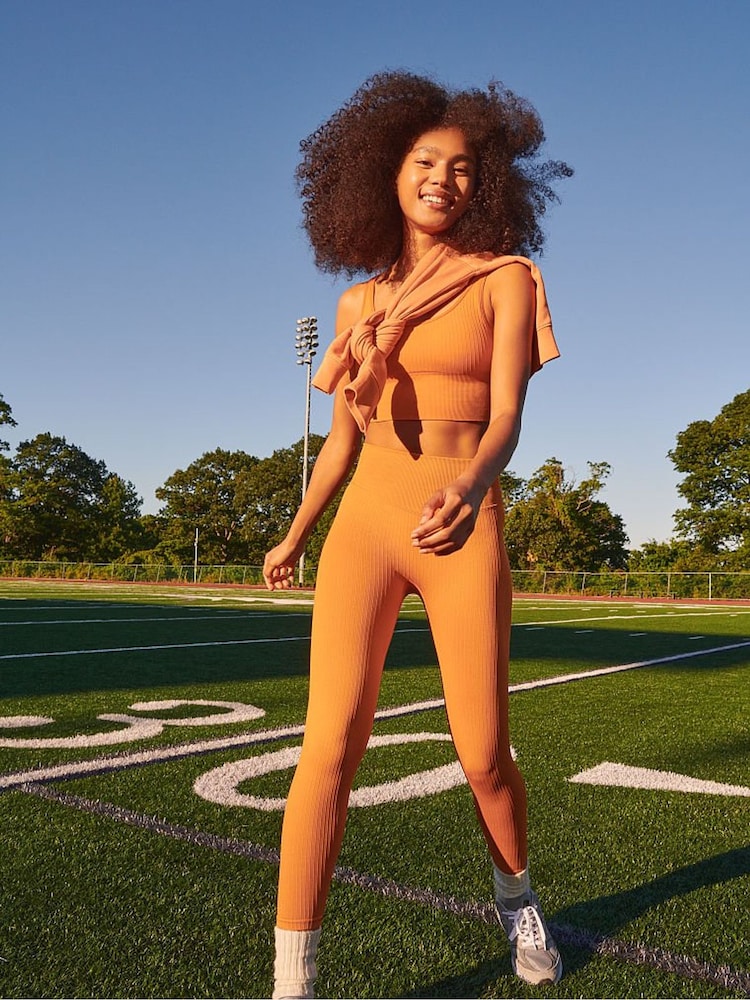Victoria's Secret PINK Orange Desert Sun Seamless High Waist Workout Tight in / Length - Image 1 of 1