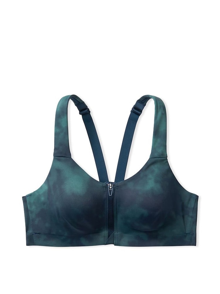 Victoria's Secret Tie Dye Midnight Jade Blue Smooth Front Fastening Wired High Impact Sports Bra - Image 3 of 3