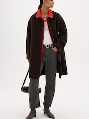 Hush Brown Suri Pure Wool Double Faced Car Coat - Image 1 of 5