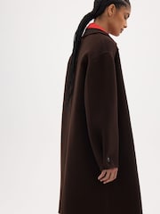 Hush Brown Suri Pure Wool Double Faced Car Coat - Image 2 of 5