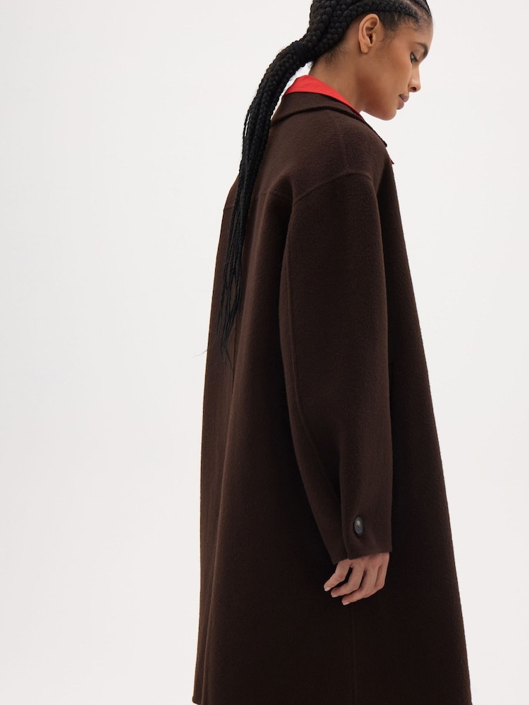Hush Brown Suri Pure Wool Double Faced Car Coat - Image 2 of 5
