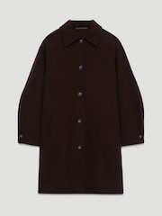 Hush Brown Suri Pure Wool Double Faced Car Coat - Image 5 of 5