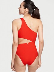 Victoria's Secret Flame Rib Red One Shoulder Swimsuit - Image 2 of 3