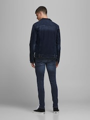 Jack & Jones Dark Blue Liam 5 Pocket Skinny Jeans - Image 4 of 5