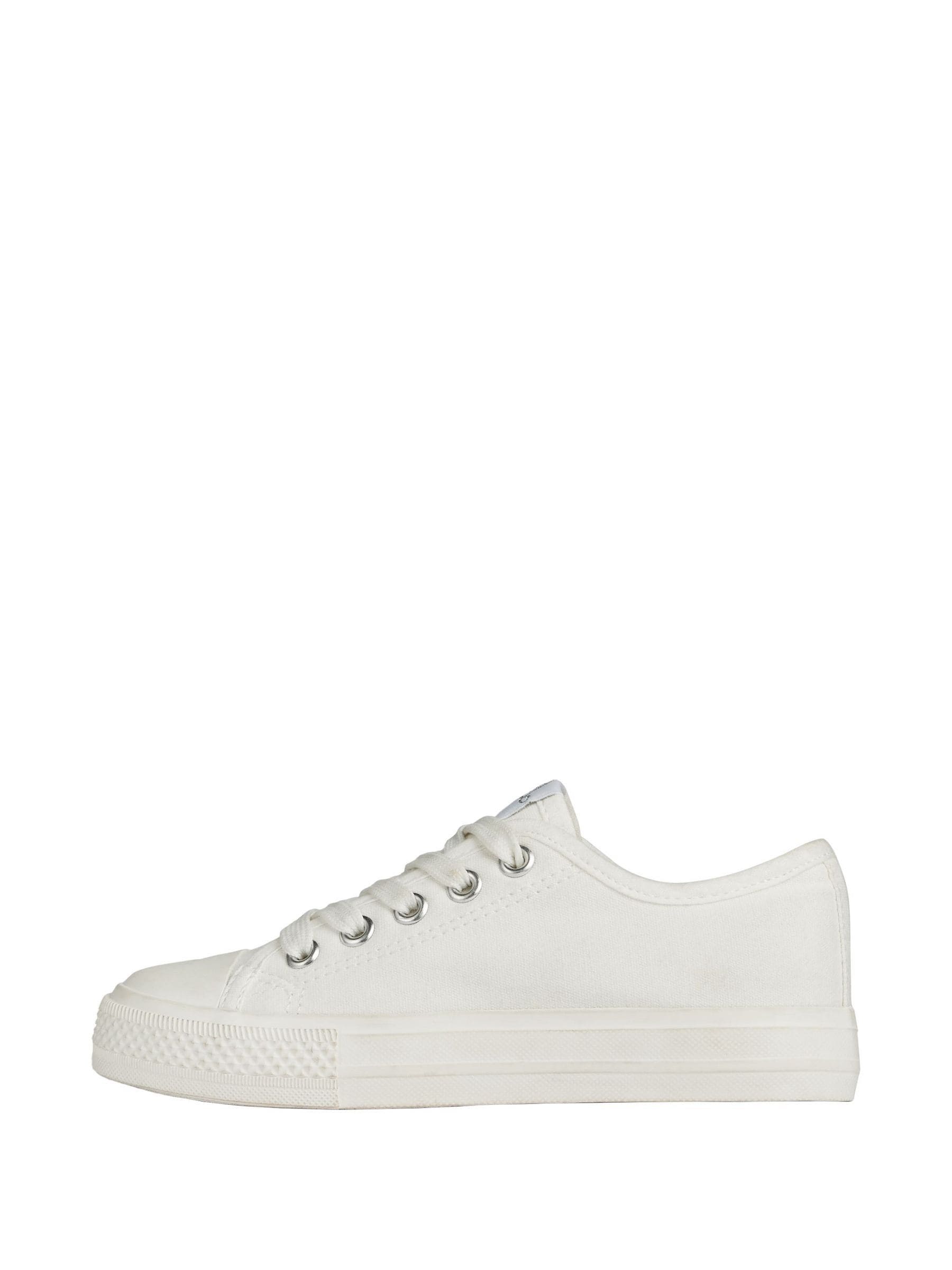 Buy Lipsy White Wide Fit Low Top Lace Up Canvas Trainer from the Next UK online shop