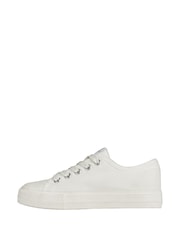Lipsy White Wide Fit Low Top Lace Up Canvas Trainer - Image 5 of 5