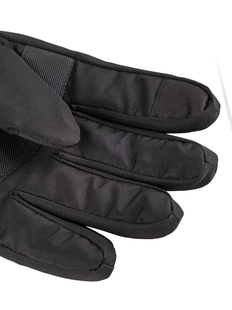 Totes Black Isotoner Mens Water Repellent Padded Glove with Ribbed Cuff - Image 2 of 4