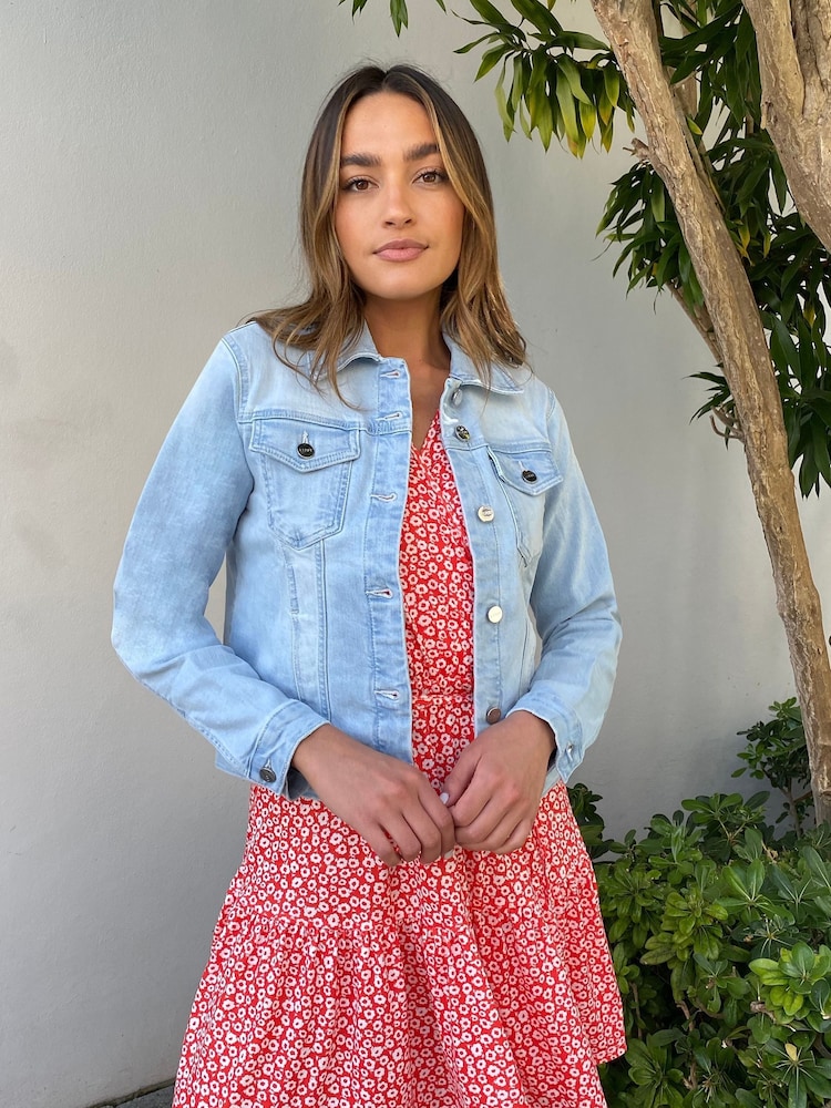 Lipsy Blue Classic Fitted Denim Jacket - Image 1 of 4