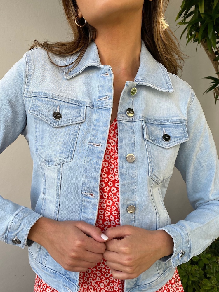Lipsy Blue Classic Fitted Denim Jacket - Image 4 of 4