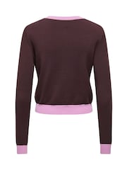 ONLY Purple Contrast Trim Button Through Cardigan - Image 2 of 2