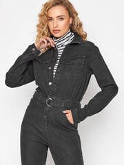 Long Tall Sally Black Denim Jumpsuit - Image 1 of 3