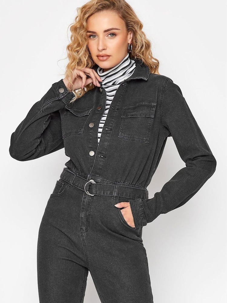 Long Tall Sally Black Denim Jumpsuit - Image 1 of 3