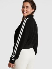 Victoria's Secret PINK Pure Black Reverse Fleece Polo Sweatshirt - Image 2 of 3