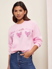 Wear it with Love Pink Hearts Sweatshirt - Women's - Image 1 of 4
