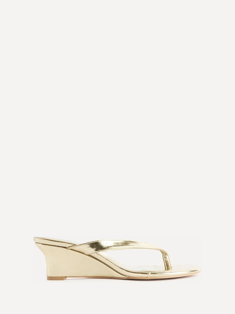 Linzi Gold Santorini Toe Post Platform Wedge Sandals - Image 2 of 5 Linzi Gold Santorini Toe Post Platform Wedge Sandals - Image 2 of 5